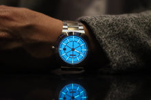 The Metropolitan MT-01 Blue Dial. Ayers Watches. Full lume, Automatic watch. SuperLuminova