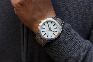 The Metropolitan MT-02 White and Grey Dial. Ayers Watches. Full lume, Automatic watch